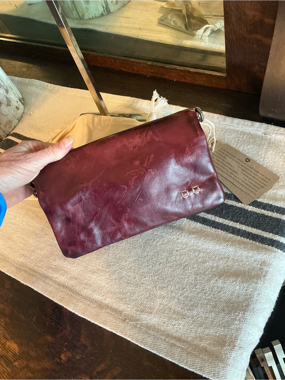 NWT Bed Stu Cadence Wallet Wristlet Crossbody Bag Red Americana Rustic MSRP $198 - Picture 7 of 15
